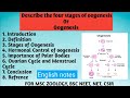 Oogenesis | Stages | Hormonal control | Importance of polar bodies | Ovarian and Menstrual cycle.