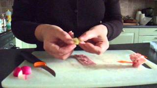 No.1 Bento garnish Ham flower.wmv