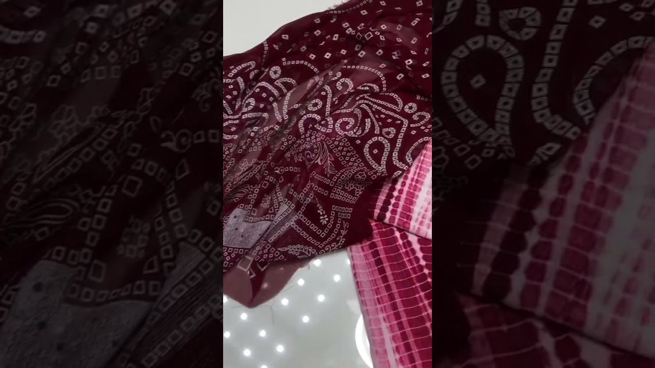 Viscos Fabric Tie & Dye with Chunri Chiffon Dupatta 3pc Dress.