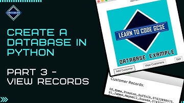 Build a Database in Python: Part 3 - View Records (BTEC ICT Unit 4 Programming Help)