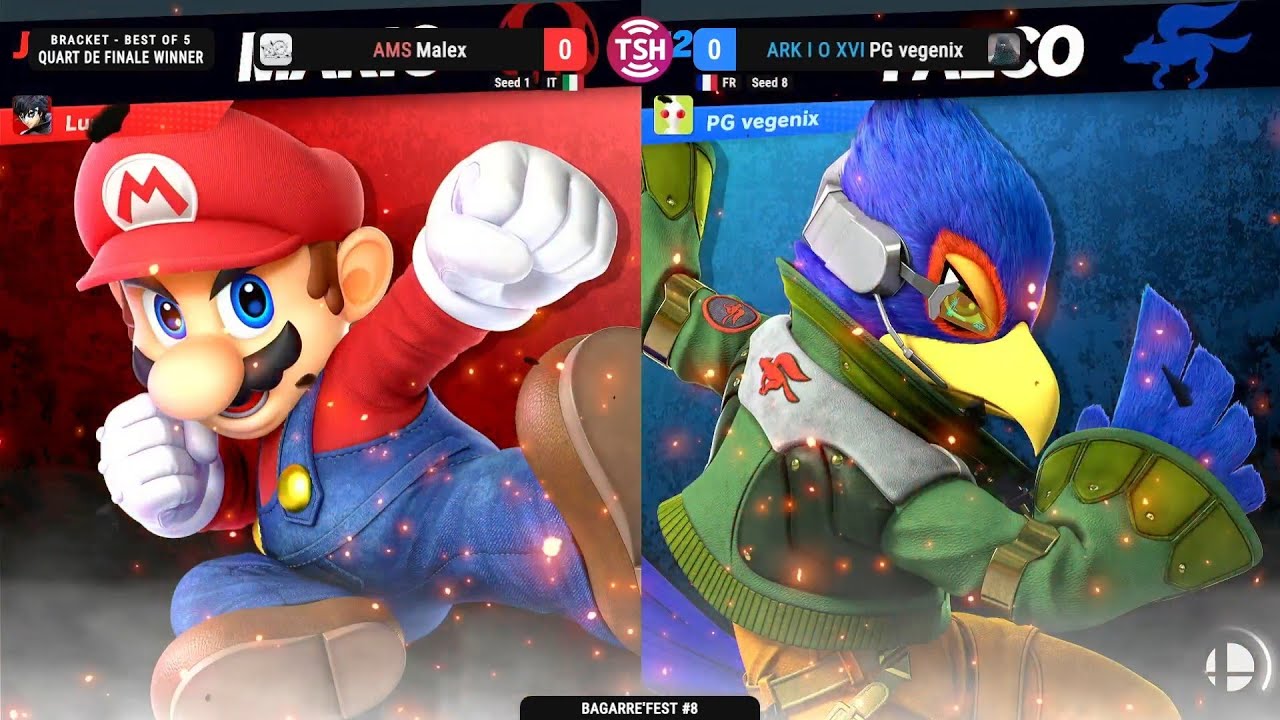 Bagarre'Fest #8 | Malex (Mario/Sonic) Vs PG vegenix (Falco) Winners Quarter Final