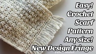 CROCHET PATTERN - ADULT SCARF SIMPLE REVERSIBLE DESIGN - EASY TUTORIAL - US TERMS