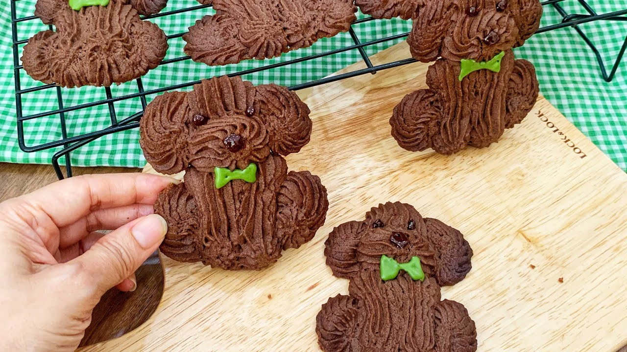 Bánh quy sô cô la chó poodle / Poodle Chocolate Cookie / Cute Poodle ...
