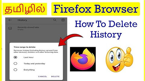 How to Delete Browsing History in Firefox Browser Mobile Tamil | VividTech