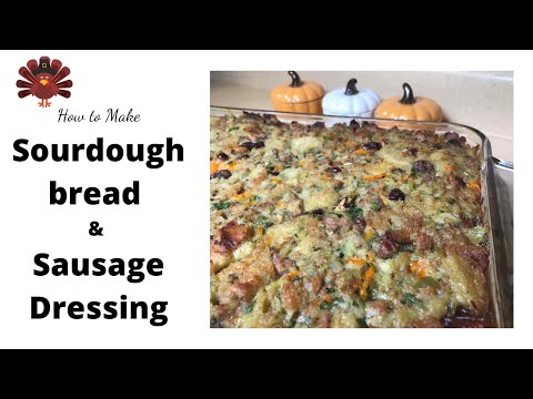 how-to-make-⎮thanksgiving-sourdough-bread,-sausage-dressing⎮stuffing⎮recipe
