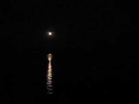 full moon on lake superior - duluth, mn
