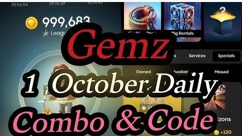 Gemz Daily code & Combo 1 October | 1 October Gemz Daily code & combo| Gemz today combo