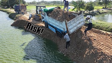 First Starting Perfectly Landfill Task! NICELY Skill Bulldozer D37P Push Soils Constructed Dams