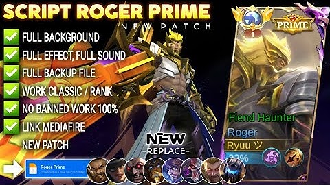 Script Skin Roger Prime - Fiend Haunter No Password | Full Effect & Voice | New Update