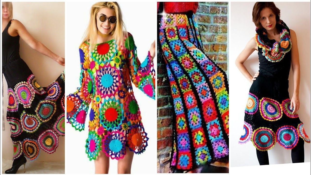 Gorgeous Latest Crochet Patchwork Dresses Designs - YouTube