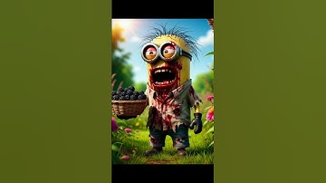 😱😱 A zombie minion collects blackberries. #scary #horror #creepy #minions