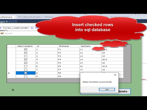 vb.net projects with source code:  count and Insert Checked rows from DataGridView to sql Server