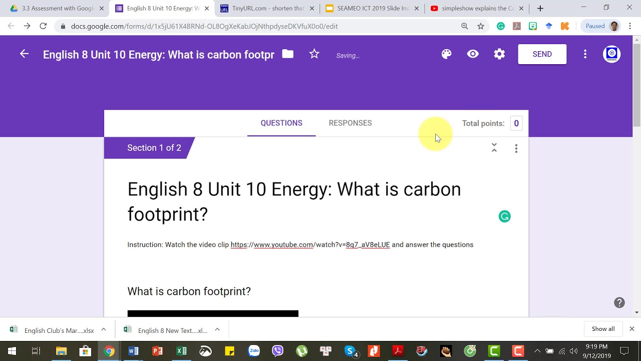 How to create a quiz with Google Form - YouTube