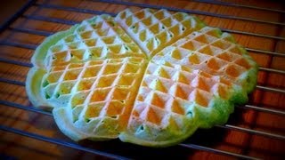 Coconut Pandan Waffles Recipe - Banh Kep La Dua | Helen's Recipes