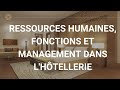 Ressources humaines fonctions et management dans lhtellerie 