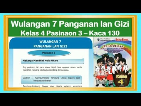 Tantri Basa Kelas 4 Wulangan 7 Pasinaon 3 Hal 130 Bahasa Jawa Kelas 4 Youtube