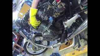 remove Honda CB400A engine in 14 seconds