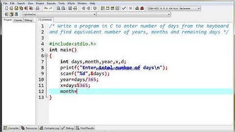 Program in C to convert number of days into year, month and remaining days
