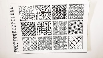 12 Zentangle patterns for beginners #zentangle #doodle #zen