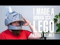 I see your 3d printed Mandalorian helmet and raise you a human scale LEGO Knight helmet!