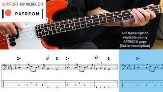 Video thumbnail of "Pomplamoose ft. Sarah Dugas - Sweet Dreams + White Stripes Mashup (Bass cover with tabs)"