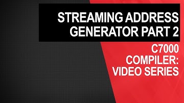 C7000 compiler: streaming address generator part 2