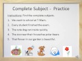 Simple Subjects and Complete Subjects - Video and Worksheet