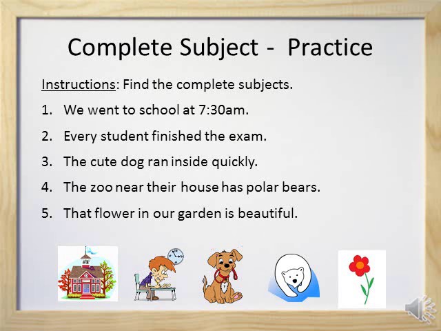 Simple subject. Simple and Compound Predicate. Complete subject. Subject and Predicate. Simple Nominal Predicate and Compound Nominal Predicate.