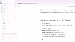 Estudar e aprender – Novo modo do Chat GPT, acessível com NVDA