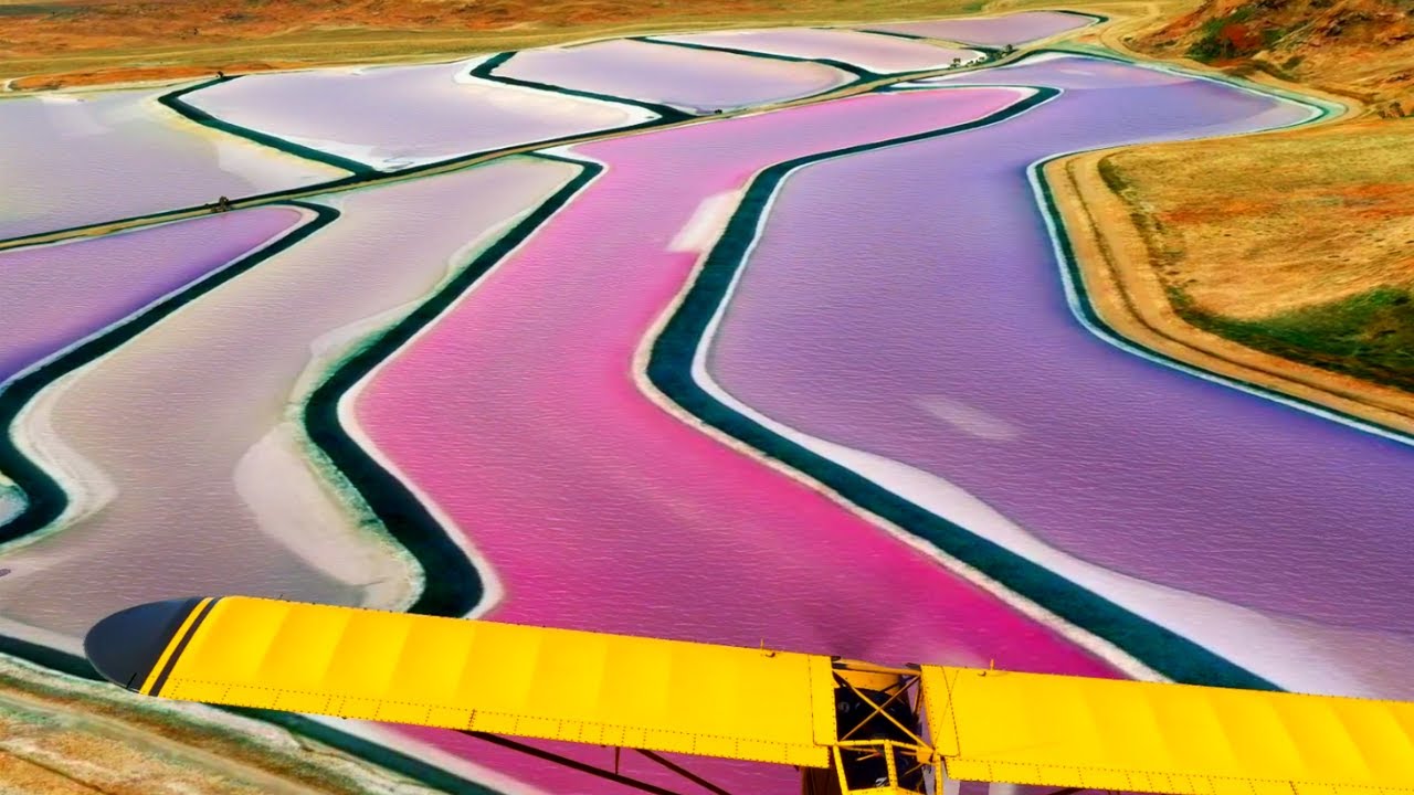 21: Intrepid Potash evaporation pond near Moab, Utah, USA. Blue