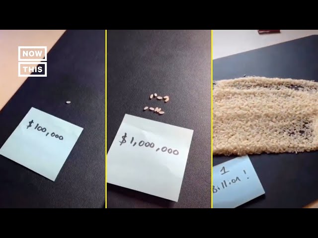 TikToker uses grains of rice to show how much  boss Jeff Bezos is  worth compared to other millionaires