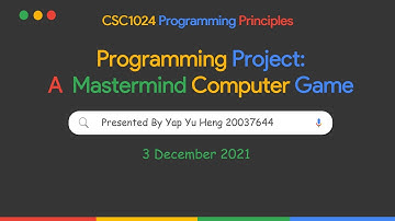 Programming Principles Project: A Mastermind Game by Yap Yu Heng 20037644