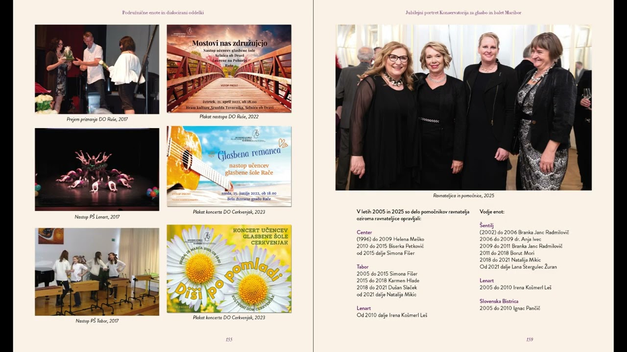 Med tišino in odmevom, knjižni portret Konservatorija Maribor