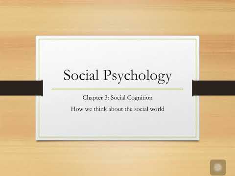 Social Psychology: Chapter 3 (Social Cognition) Part 1