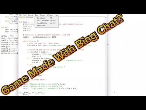 Can Bing Chat make a Python game? - YouTube