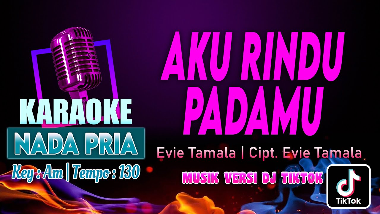Aku Rindu Padamu Karaoke Nada Pria/Cowok || Cipt. Evie Tamala Musik Versi DJ TikTok