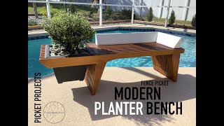 Picket Projects - Modern Planter Bench UNDER $50!!!
