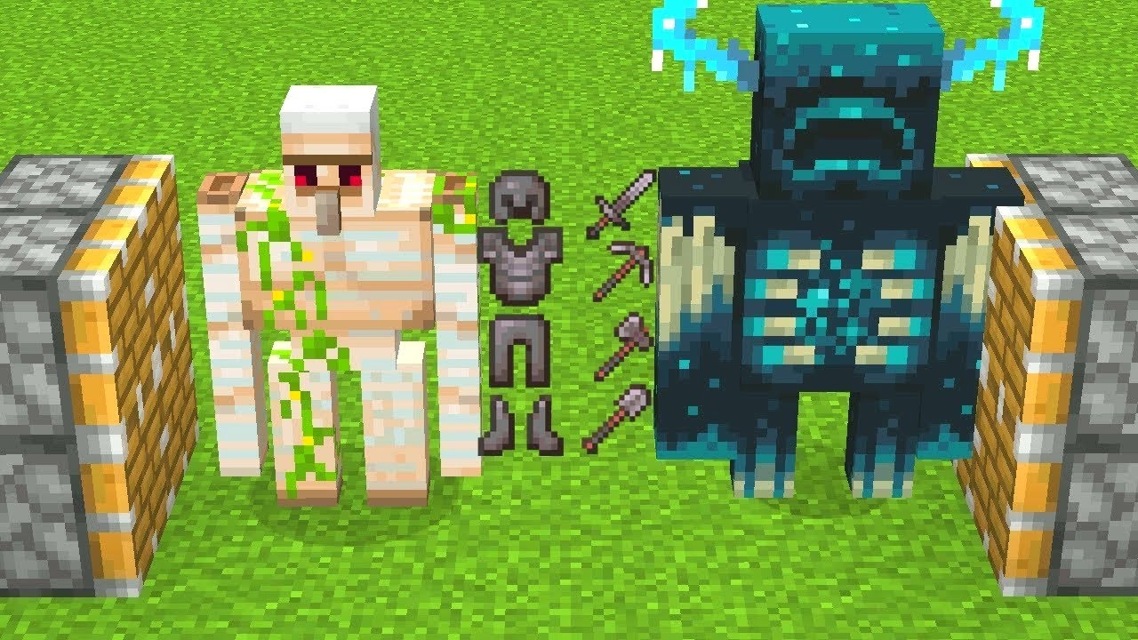 warden + all netherite armor + iron golem = ??? YouTube