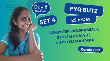 Day 8 (Set 4) of PYQ Blitz: 25-a-Day | KPSC Computer Programmer Exam #click  #studywithclick #kpsc