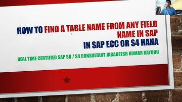 How to Find a table name from any field name in SAP ecc or s4 hana