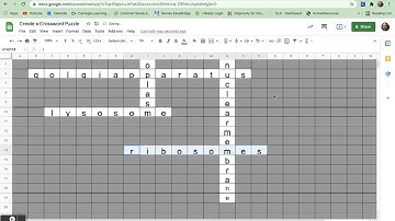 Create a Crossword Puzzle using Google Sheets