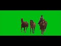 Green Screen Slow motion of cowboy riding behind 3 horses running Full HD,1920x1080