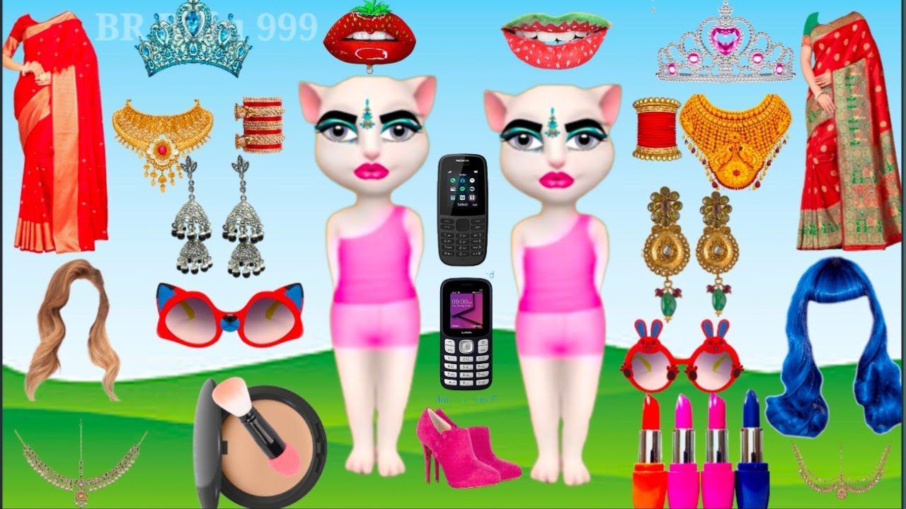 talking billi two dulhan ka sadi funny makeup video part 4 | talking tom | billu funny makeup video