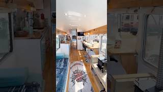 You won't believe the inside of his Vintage Bus renovation! #shorts