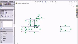 Solidowrks toturial - Sketch Entities Rectangles with solidworks