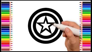 captain america shield draw step