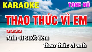 Miniatura del video "Karaoke Thao Thức Vì Em Tone Nữ Nhạc Sống | Hoàng Luân"