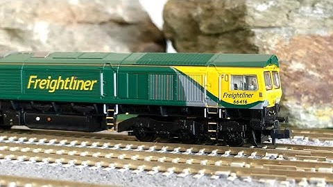 Bachmann N gauge Class 66 first running session (cinematic)
