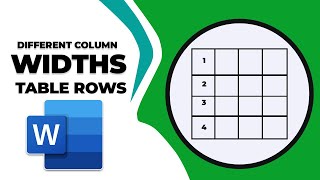 How to make different column widths in Word table rows