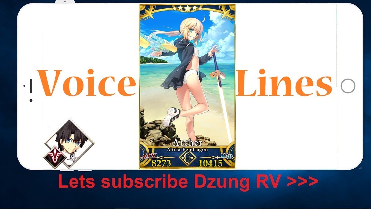 Altria Pendragon (Archer) voice lines | Fate Grand Order NA 42 (FGO NA)